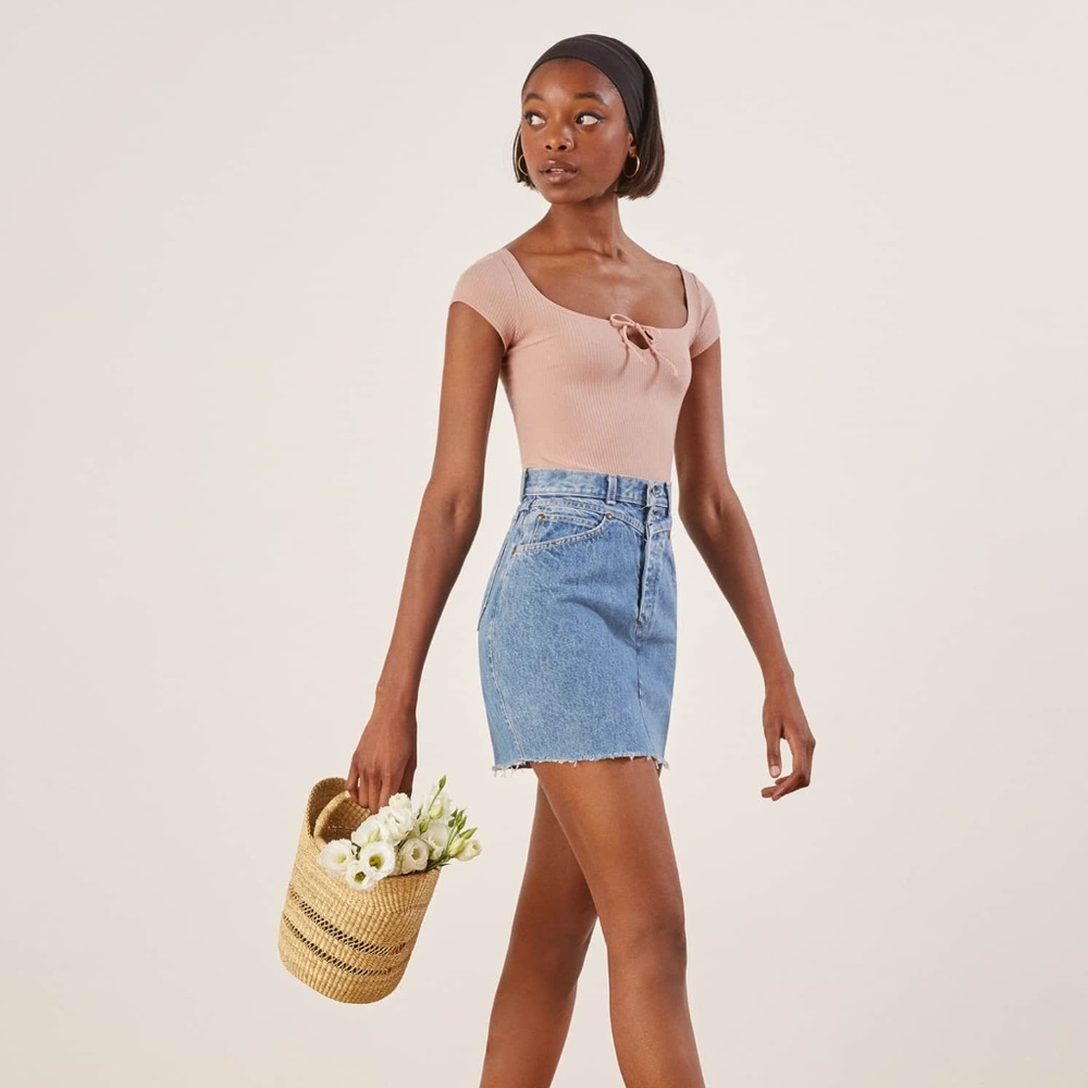 Reformation Loren Bodysuit in Red